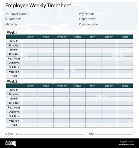 Weekly Time Card, Tag Stock .